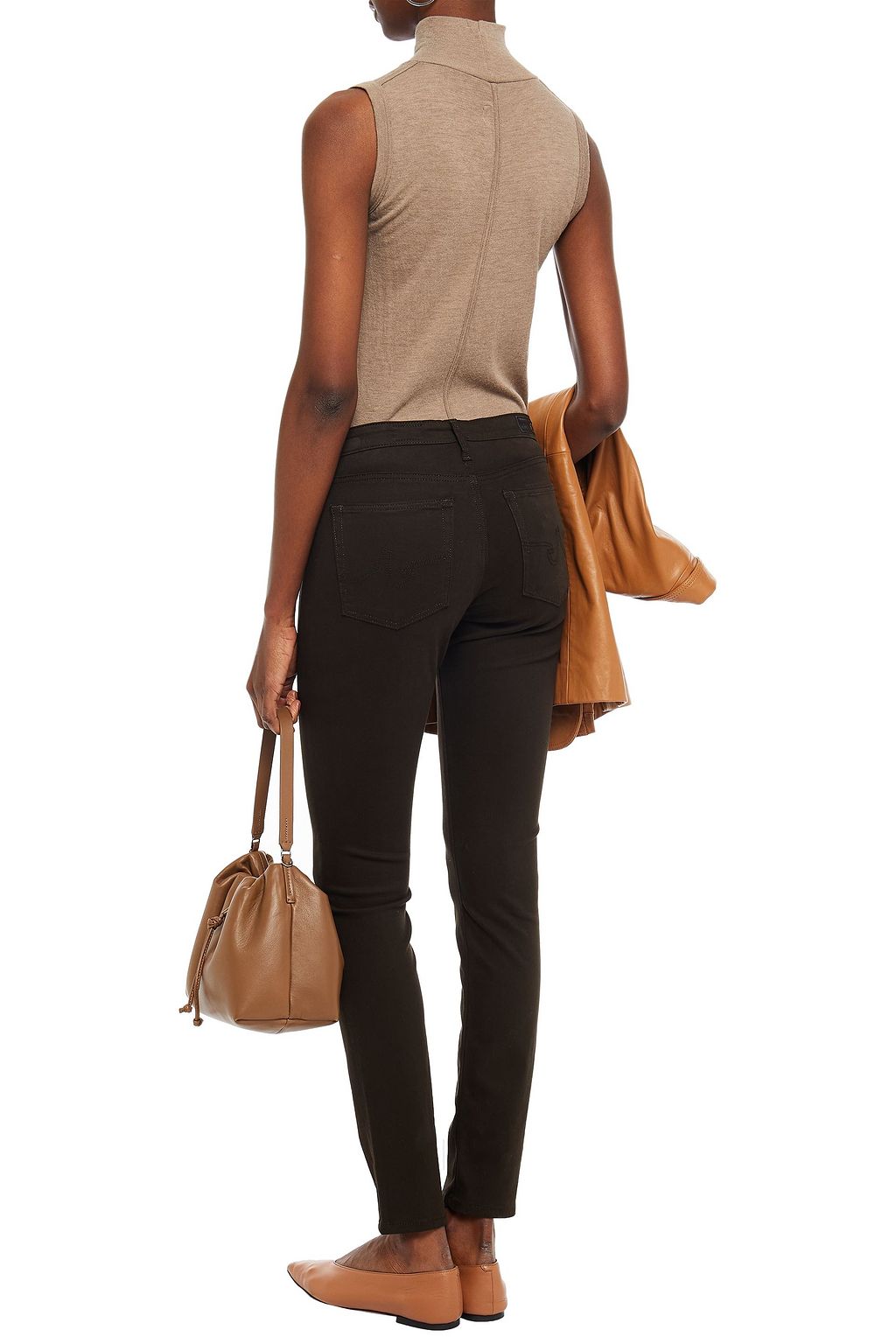 AG JEANS Cotton-blend sateen slim-leg pants