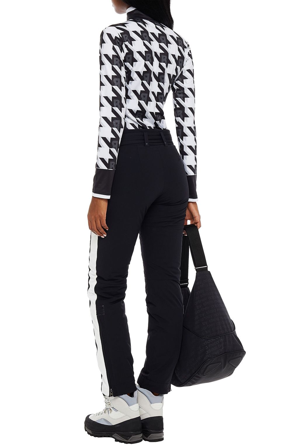 BOGNER Beline houndstooth stretch turtleneck top