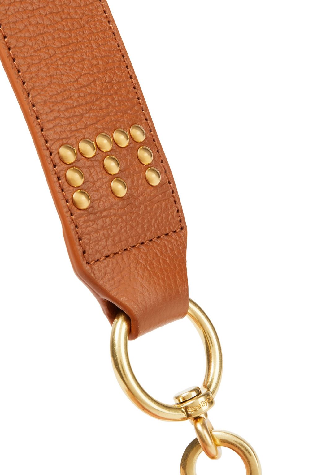 SEE BY CHLOÉ Studded textured-leather shoulder strap
