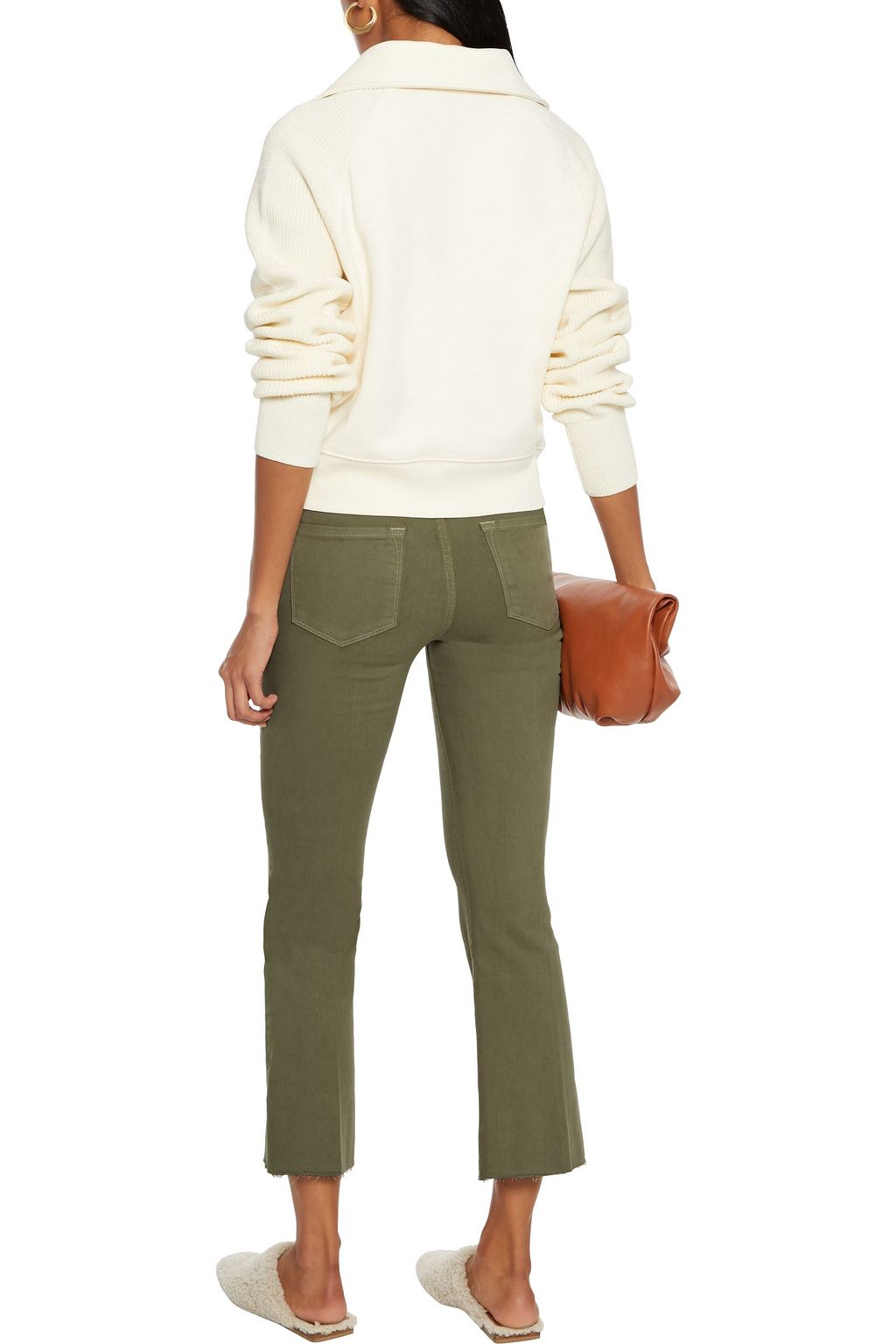 FRAME Le Crop Mini Boot frayed high-rise kick-flare jeans