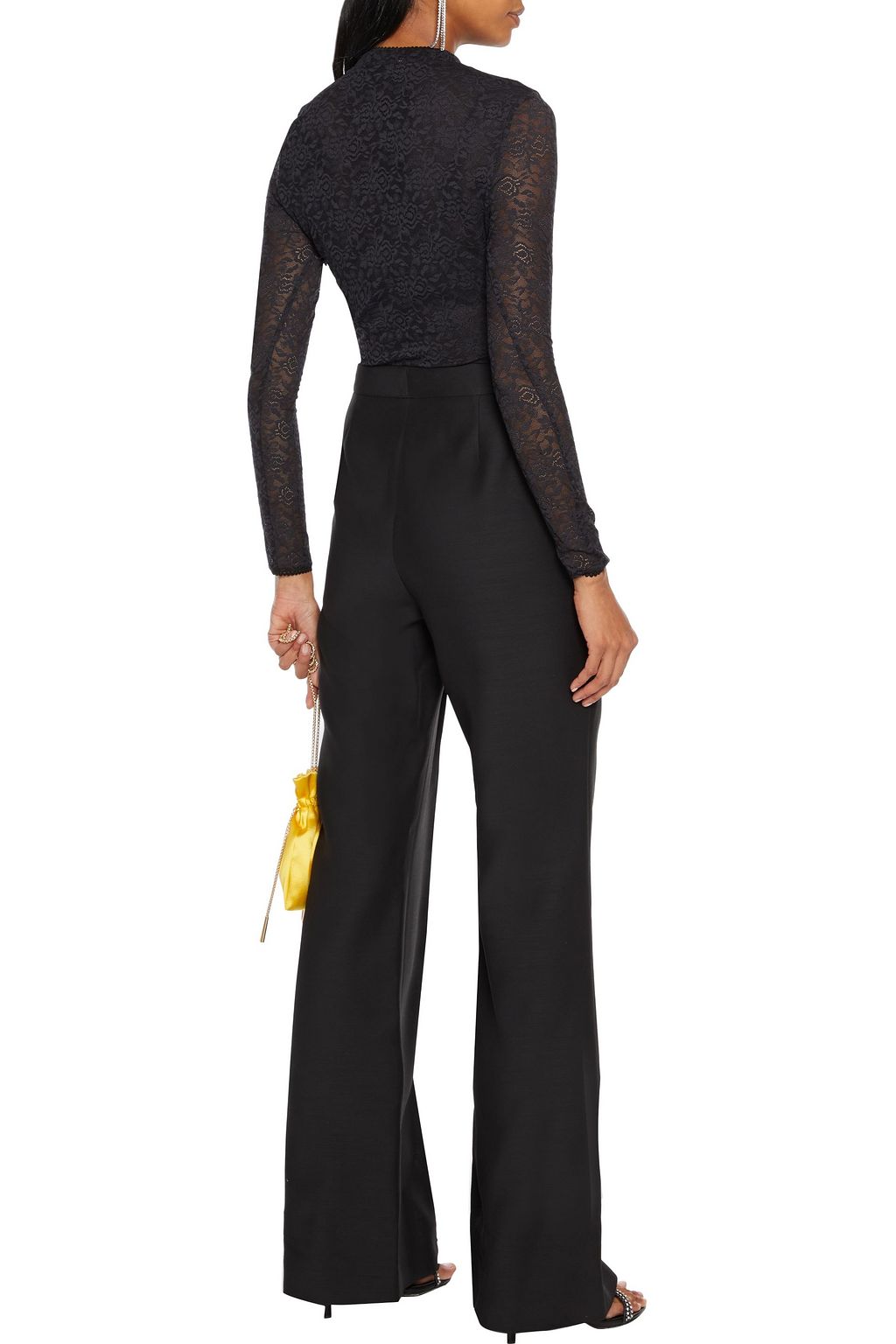 SIMKHAI Rickrack-trimmed stretch-lace bodysuit