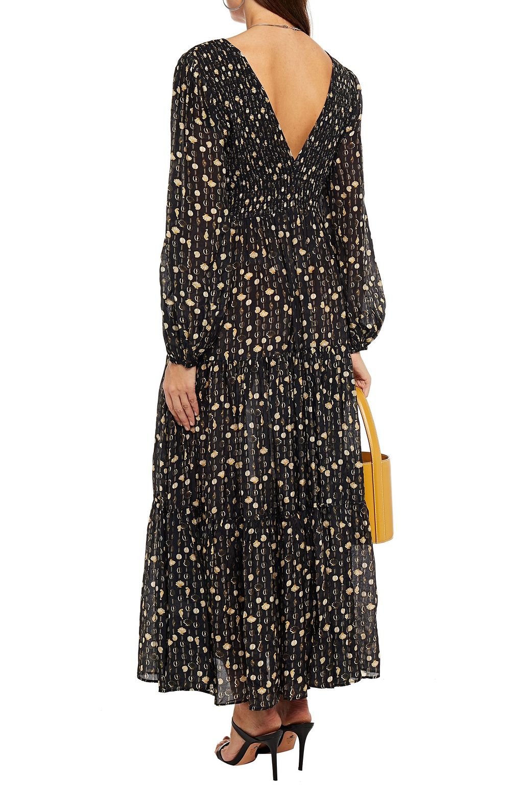 RIXO Tiered printed modal maxi dress