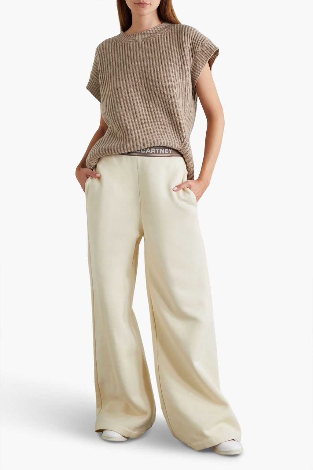 STELLA MCCARTNEY Cotton-jersey wide-leg track pants