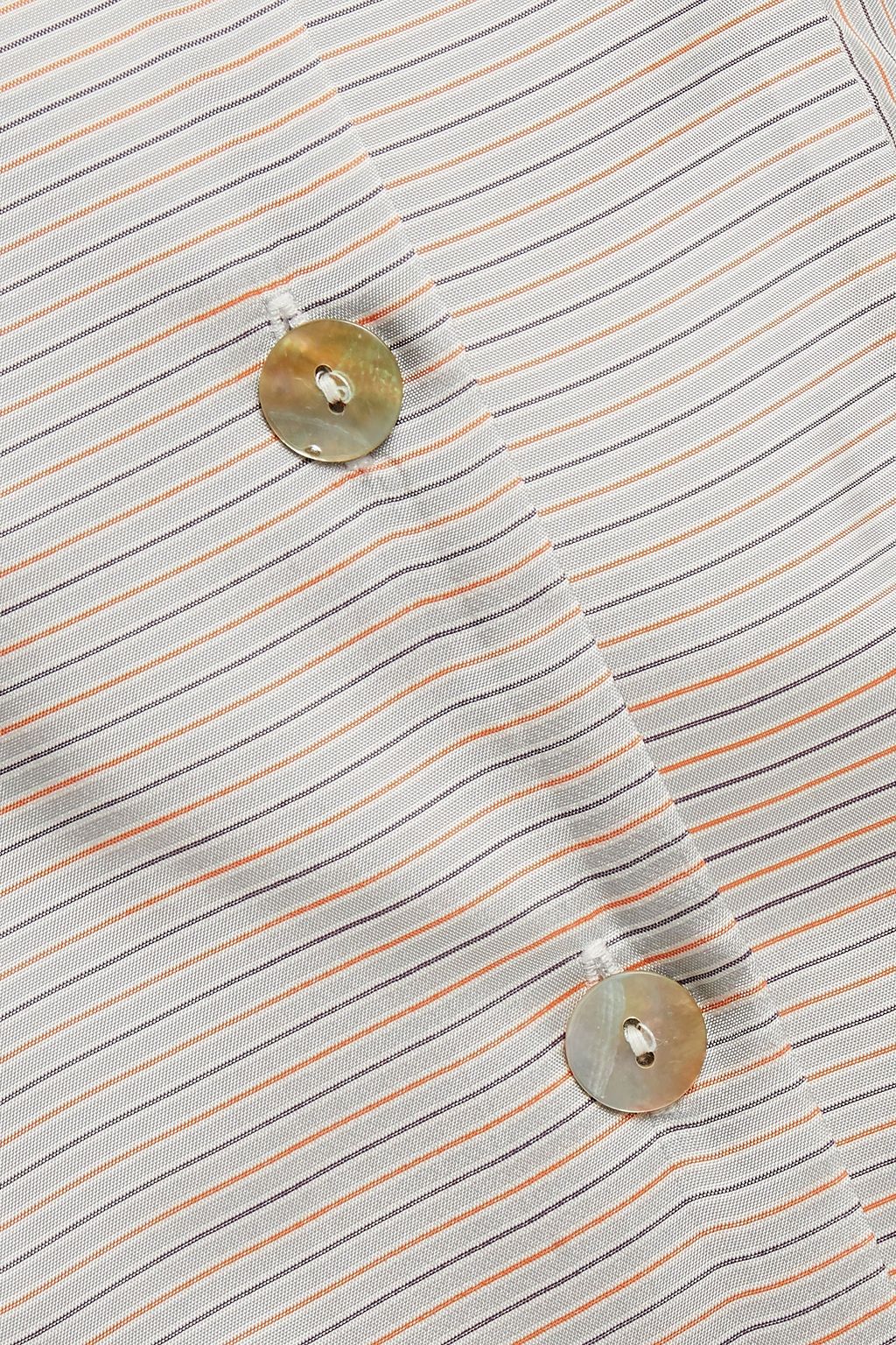 ALEXACHUNG Striped satin peplum shirt