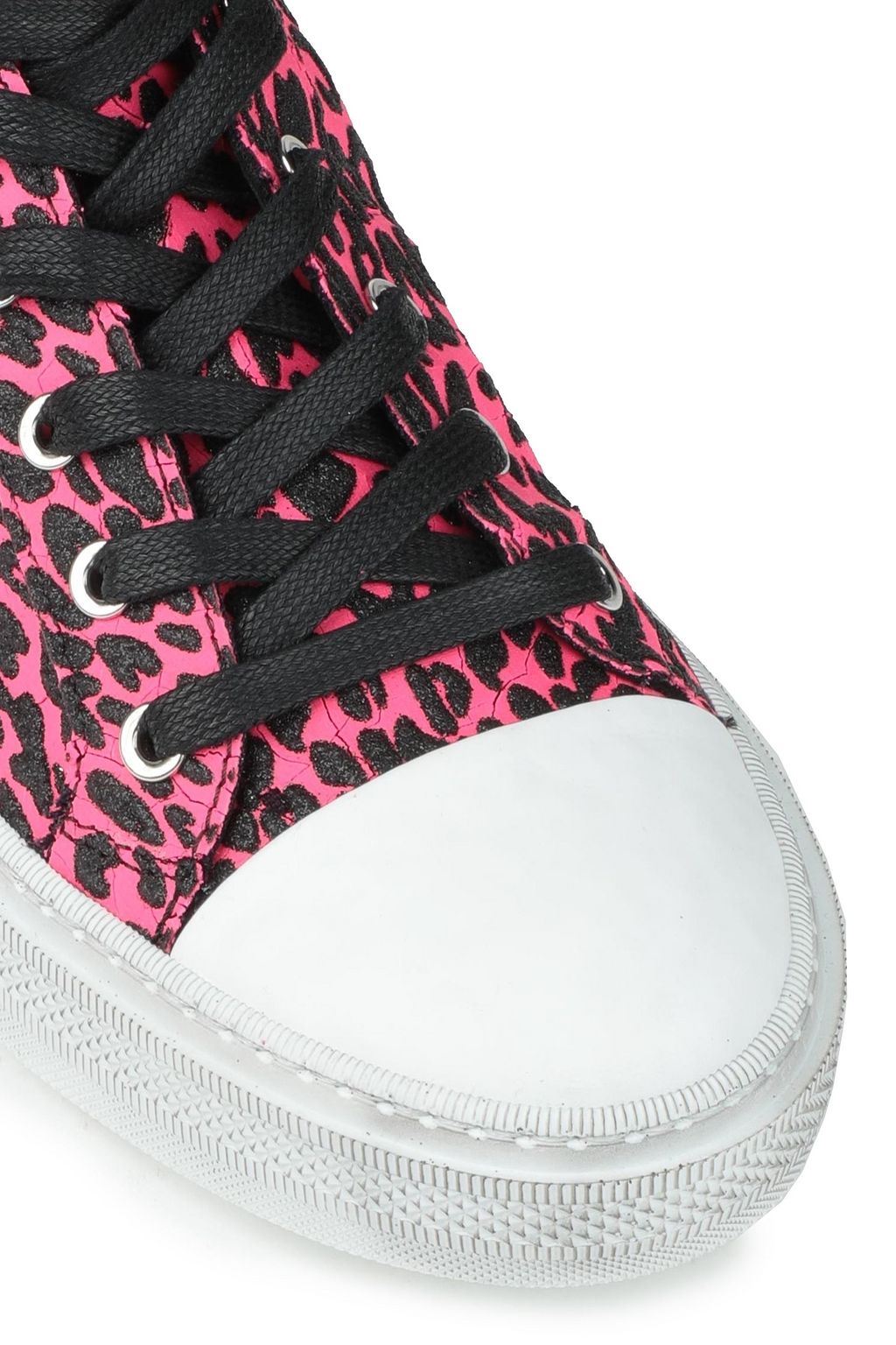 AMIRI Glittered coated-leather high-top sneakers