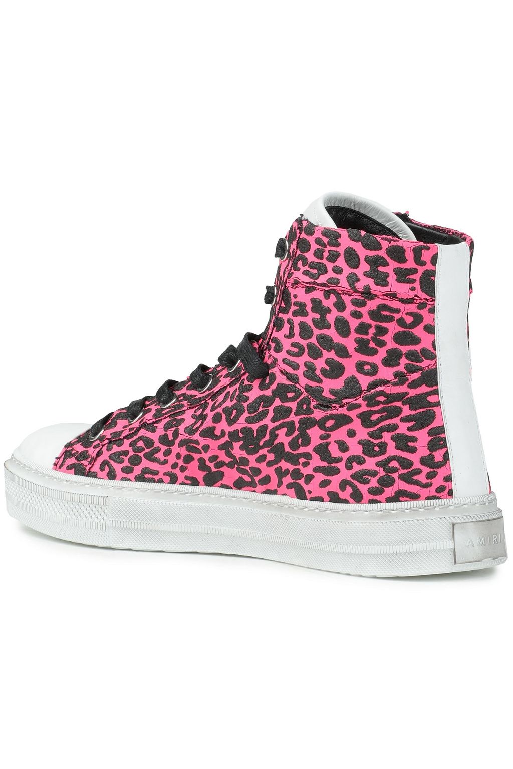 AMIRI Glittered coated-leather high-top sneakers