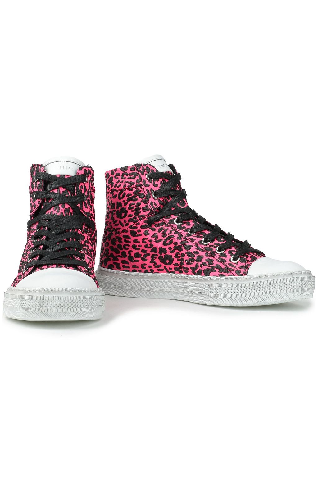 AMIRI Glittered coated-leather high-top sneakers