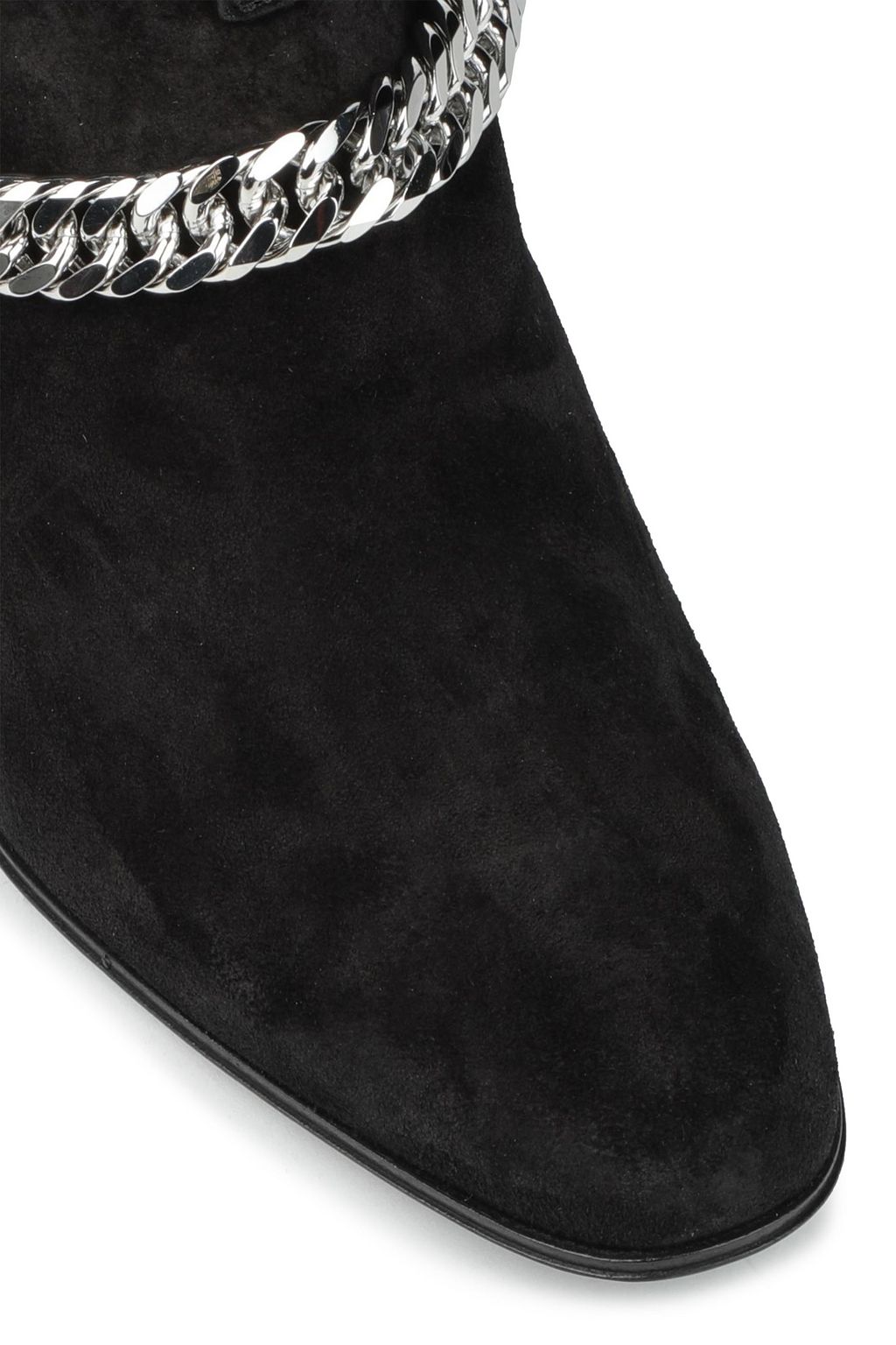 AMIRI Chain-embellished buckled suede ankle boots