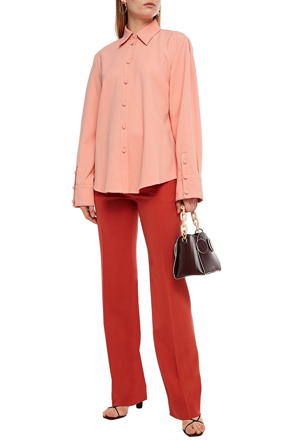 SARA BATTAGLIA Faux leather shirt