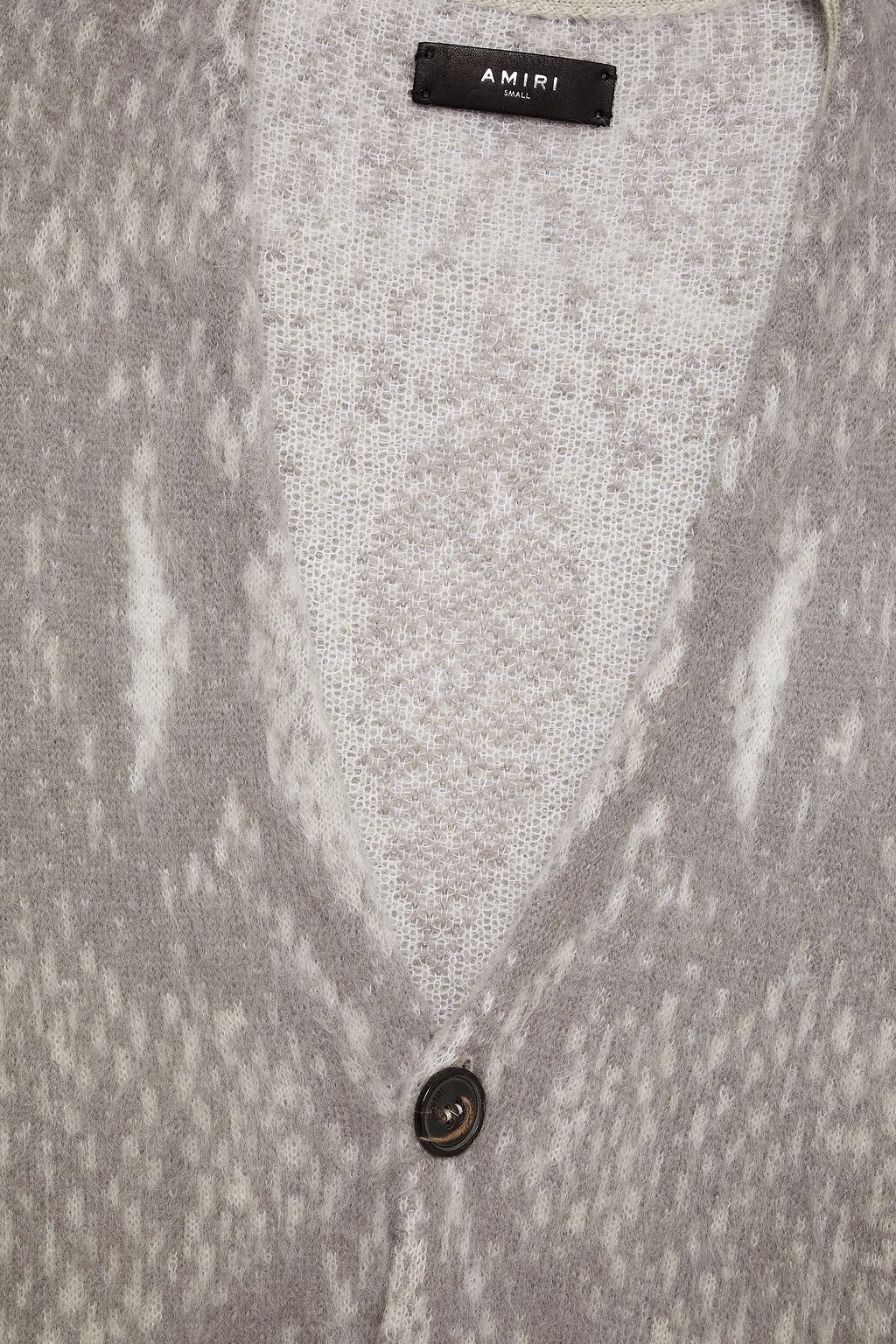 AMIRI Jacquard-knit wool and cashmere-blend cardigan