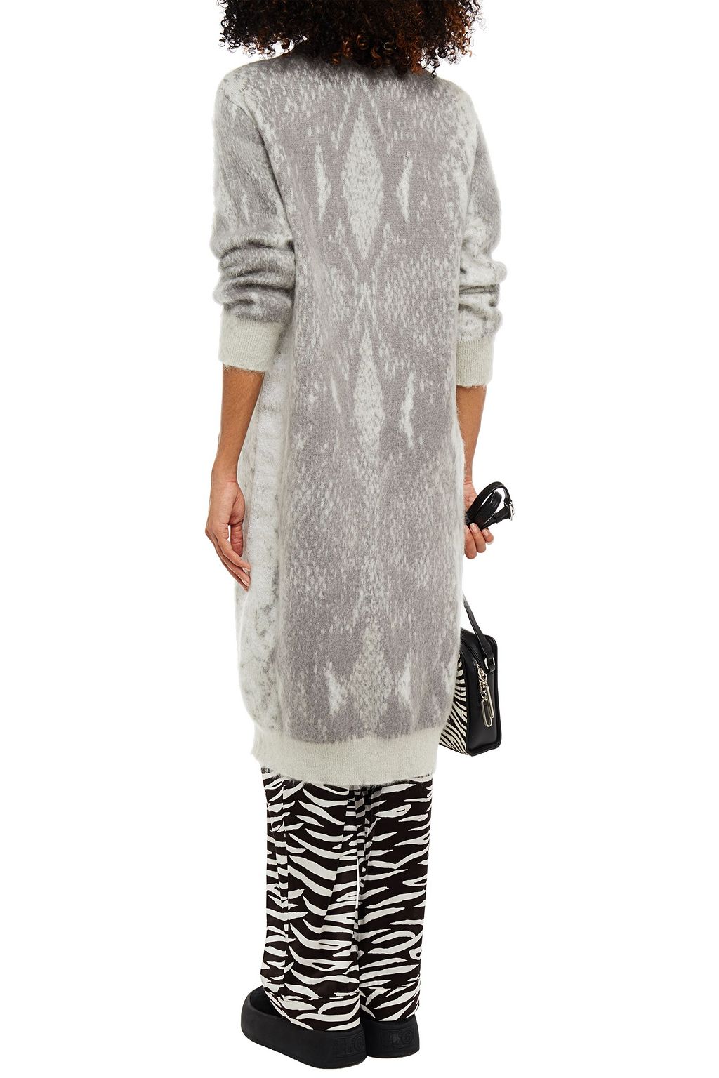 AMIRI Jacquard-knit wool and cashmere-blend cardigan