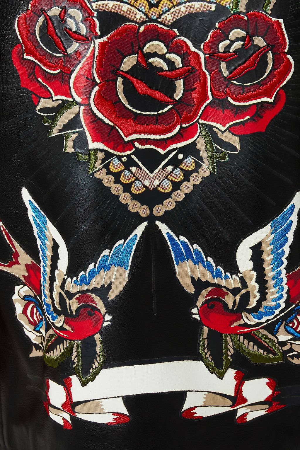 REDVALENTINO Cropped printed leather biker jacket