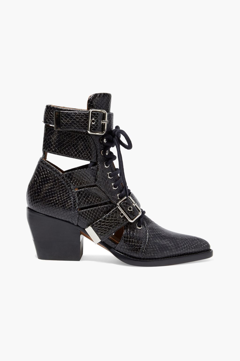 chloe snakeskin booties