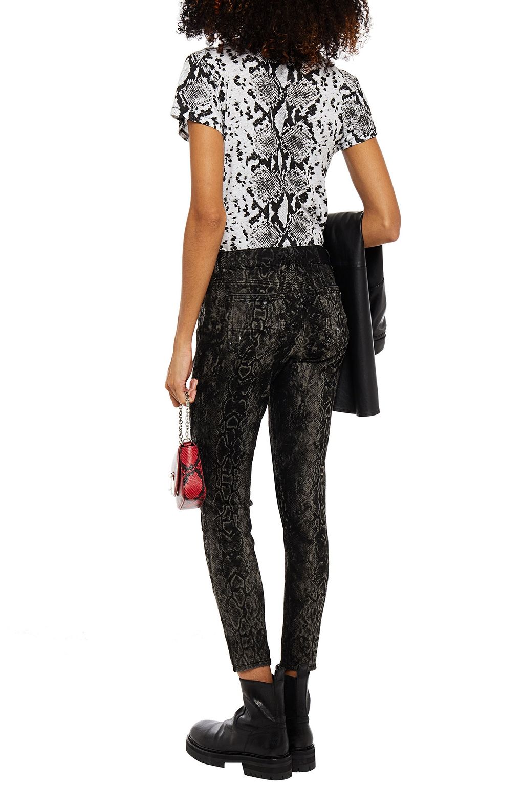 AMIRI Snake-print mid-rise skinny jeans