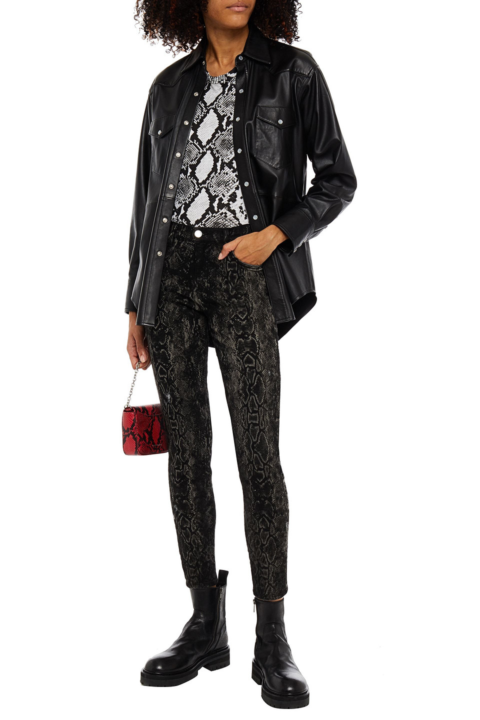 Amiri Snake-print Mid-rise Skinny Jeans In Animal Print