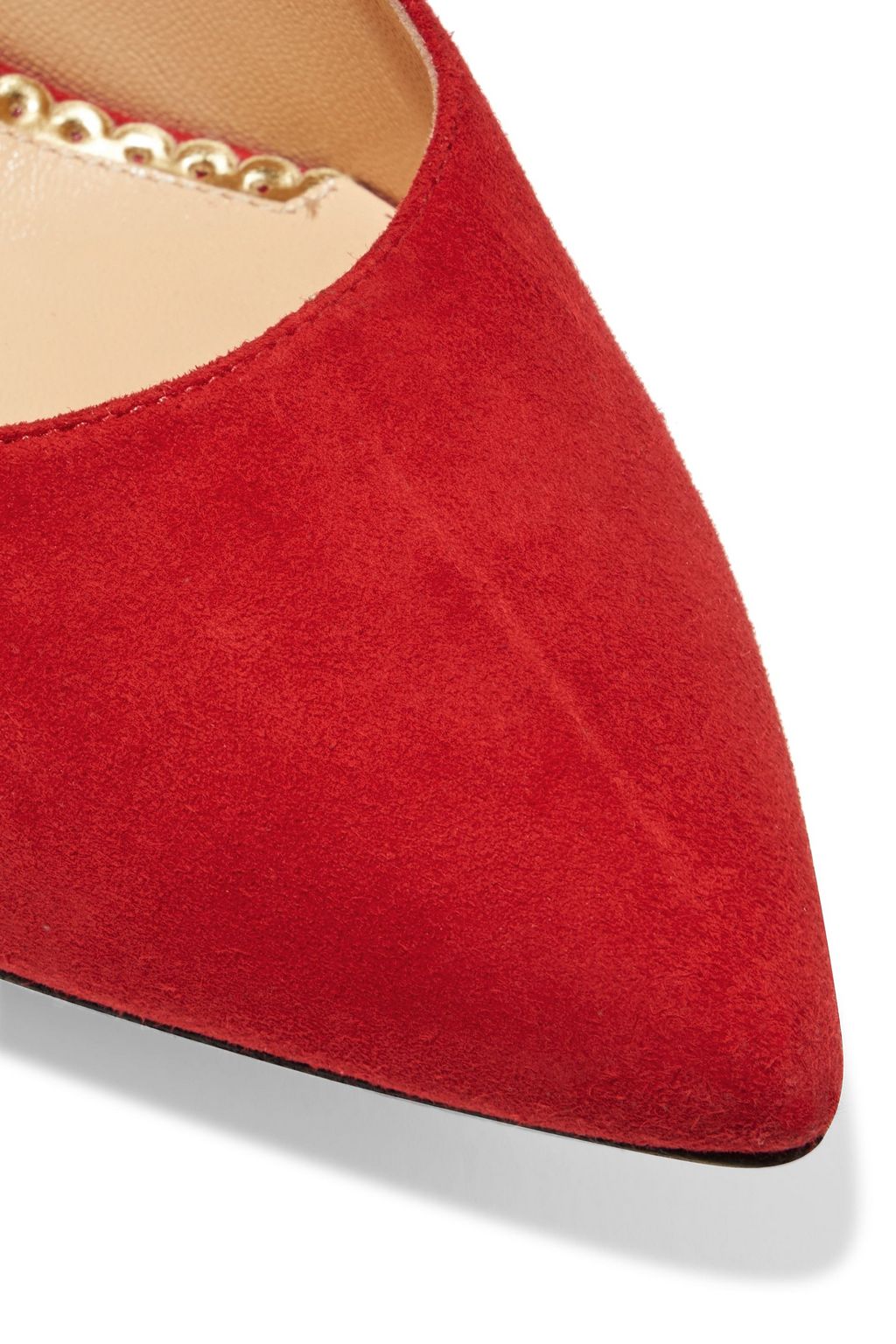 CHARLOTTE OLYMPIA Bacall embroidered suede pumps | THE OUTNET