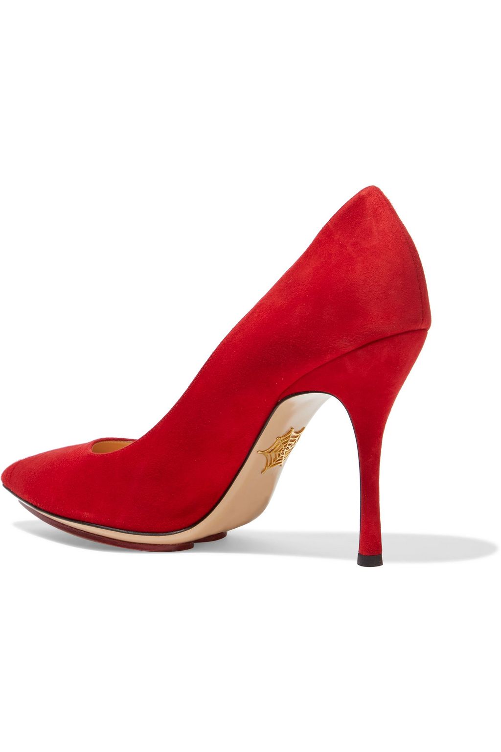 CHARLOTTE OLYMPIA Bacall embroidered suede pumps