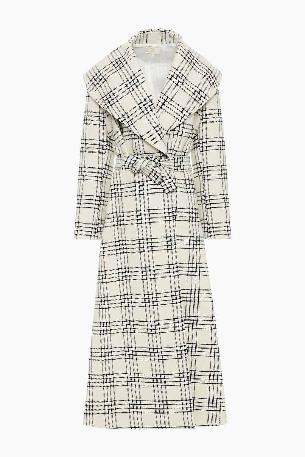 SARA BATTAGLIA Belted checked twill coat | THE OUTNET