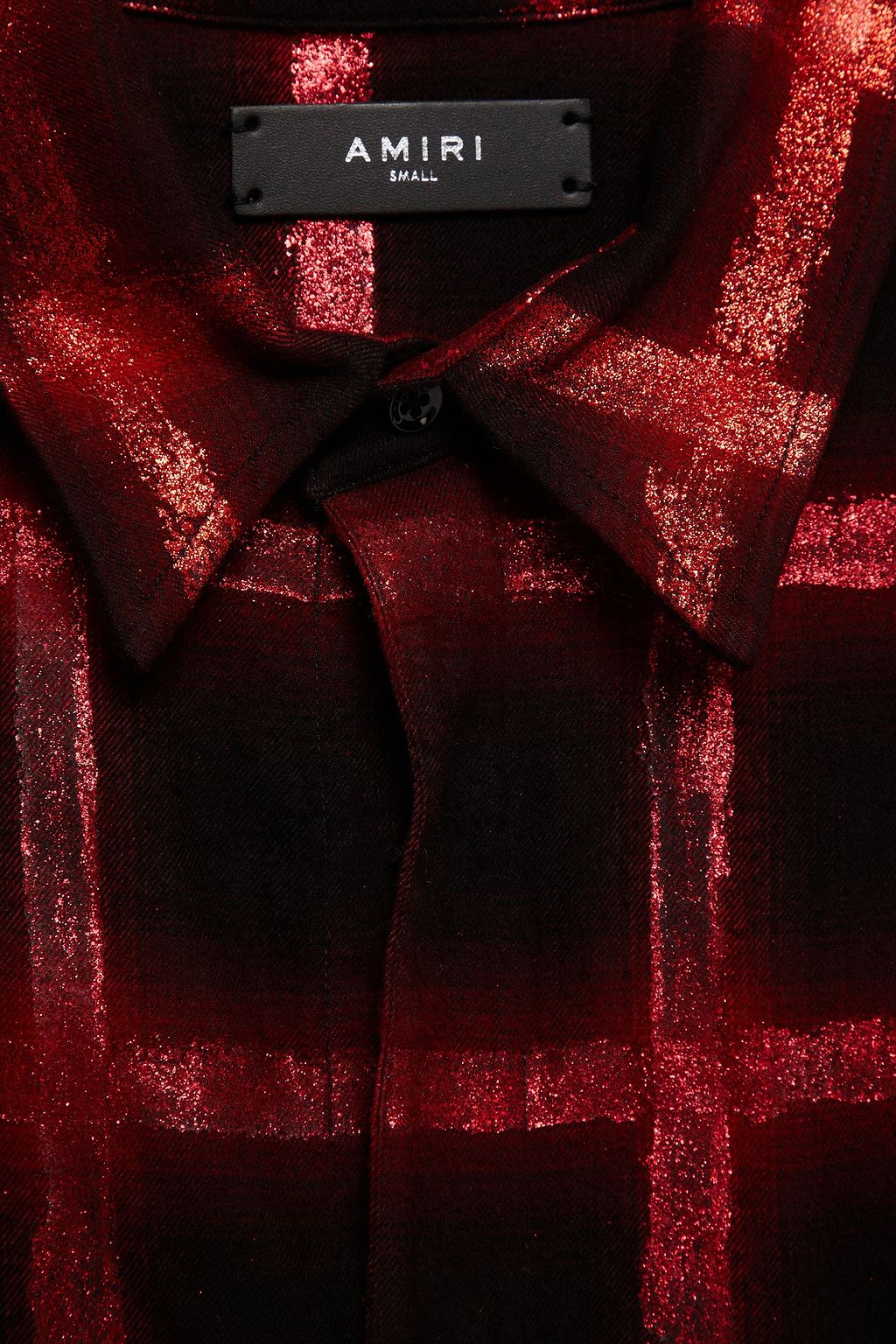AMIRI Glittered checked cotton-flannel shirt