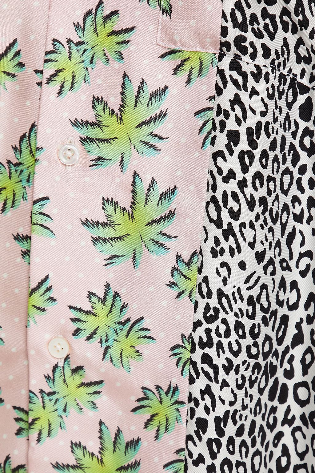 AMIRI Paneled printed silk-twill shirt