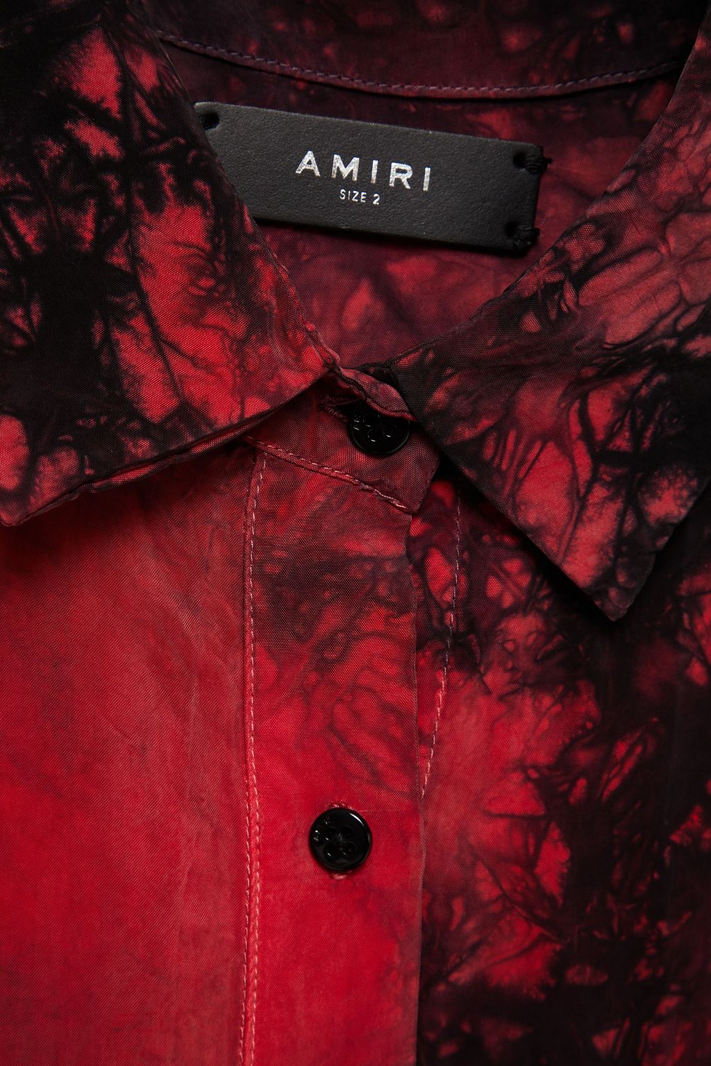 AMIRI Tie-dyed washed-cupro midi shirt dress