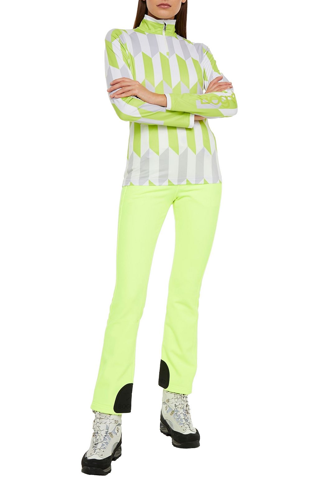 BOGNER Beline printed stretch-jersey turtleneck top