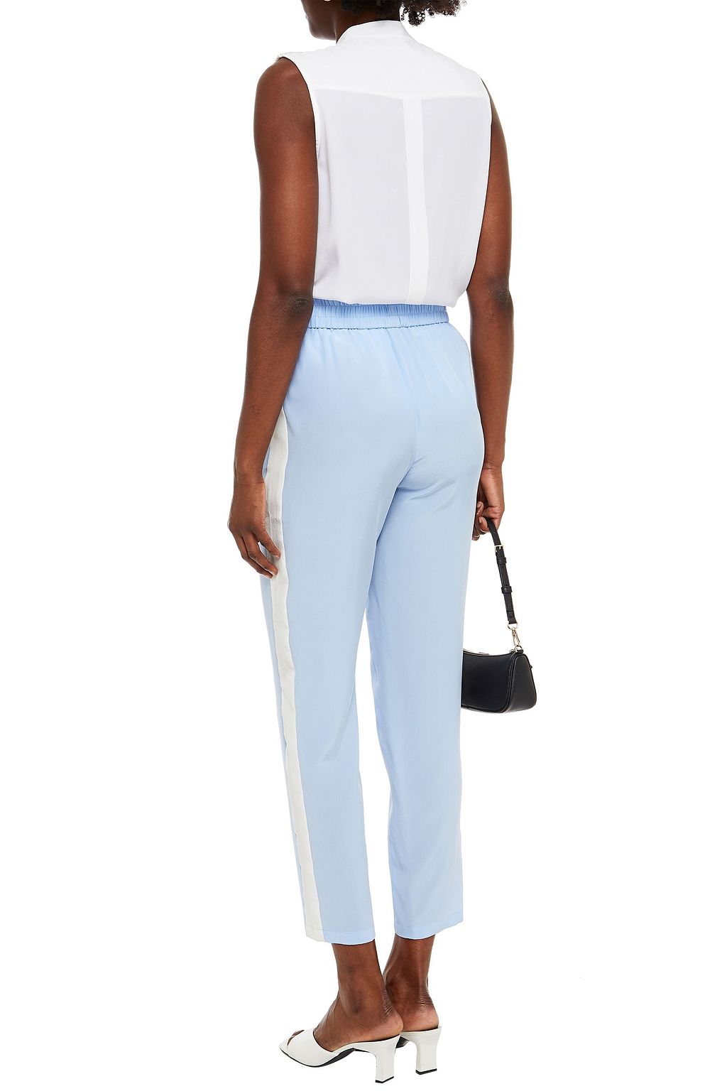 REDVALENTINO Silk crepe de chine track pants