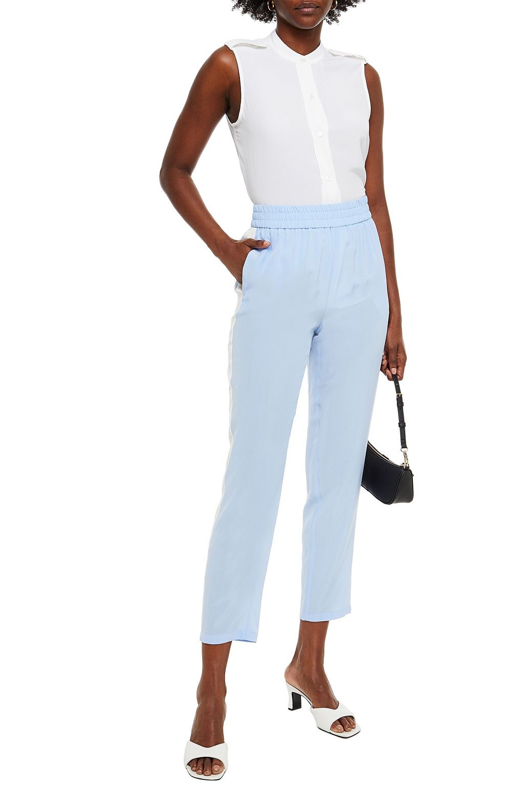 REDVALENTINO Silk crepe de chine track pants