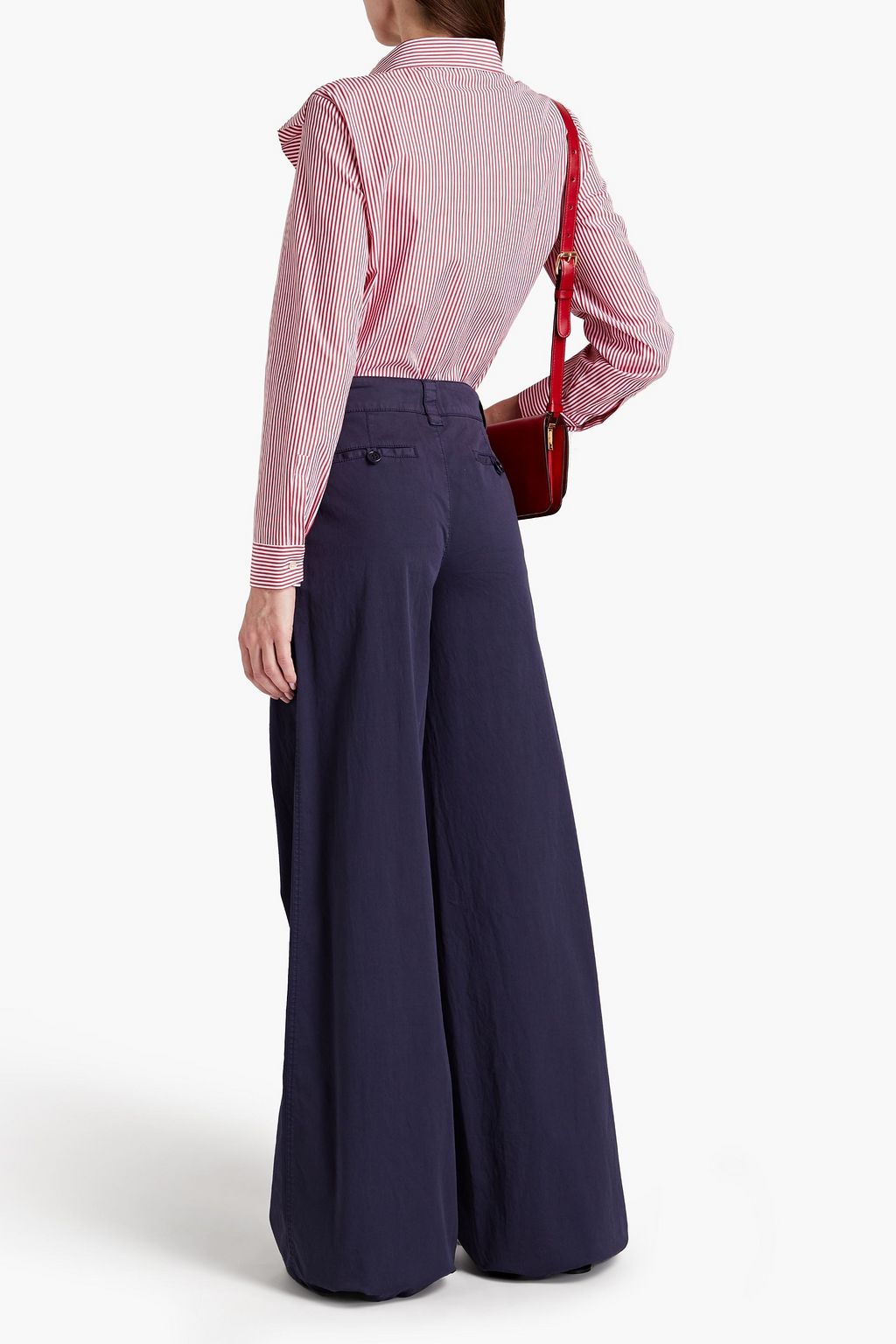 REDVALENTINO Cotton-blend twill wide-leg pants