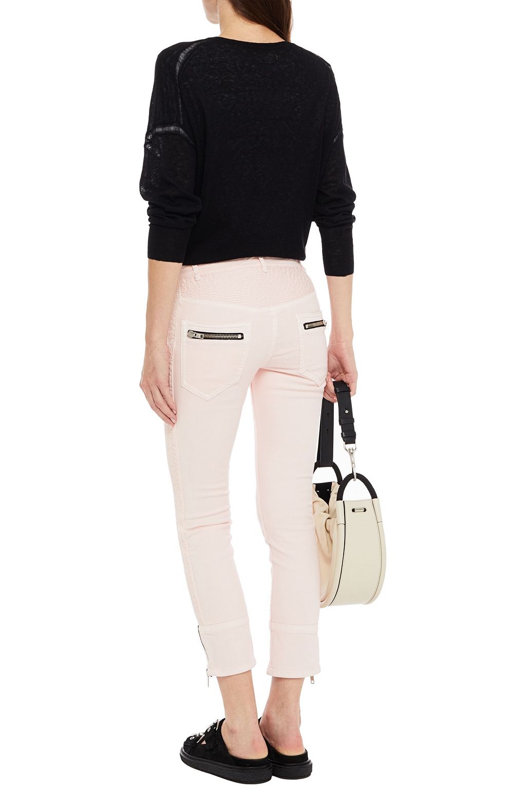 MARANT ÉTOILE Moto-style cropped mid-rise skinny jeans