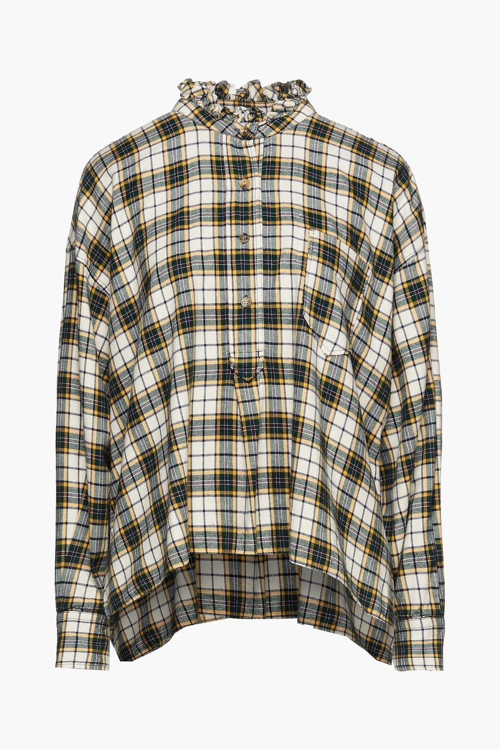 sagde bekymre Konsekvent Ivory Dresden ruffle-trimmed checked cotton-flannel blouse | Sale up to 70%  off | THE OUTNET | ISABEL MARANT ÉTOILE | THE OUTNET