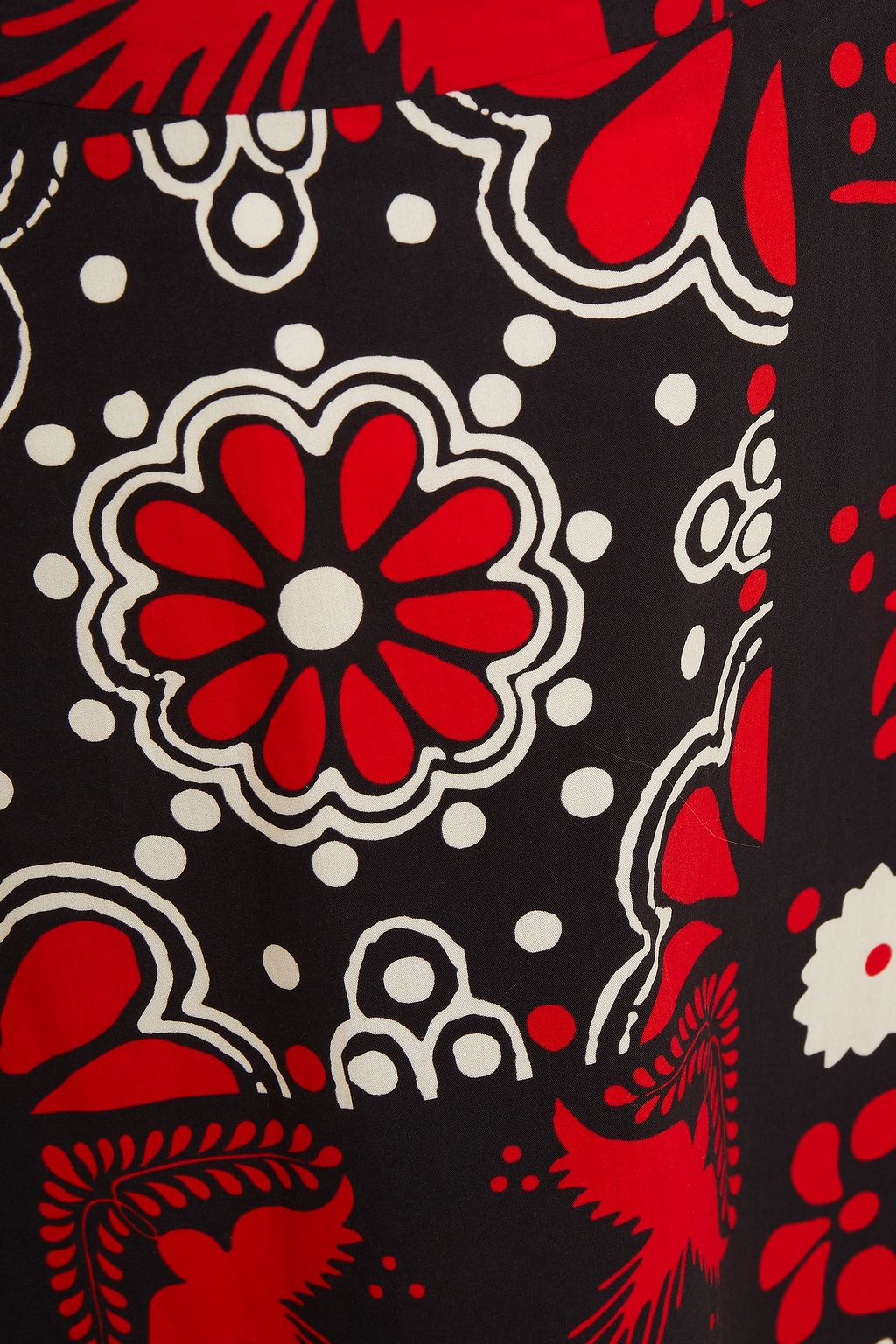 REDVALENTINO Printed cotton-poplin midi skirt