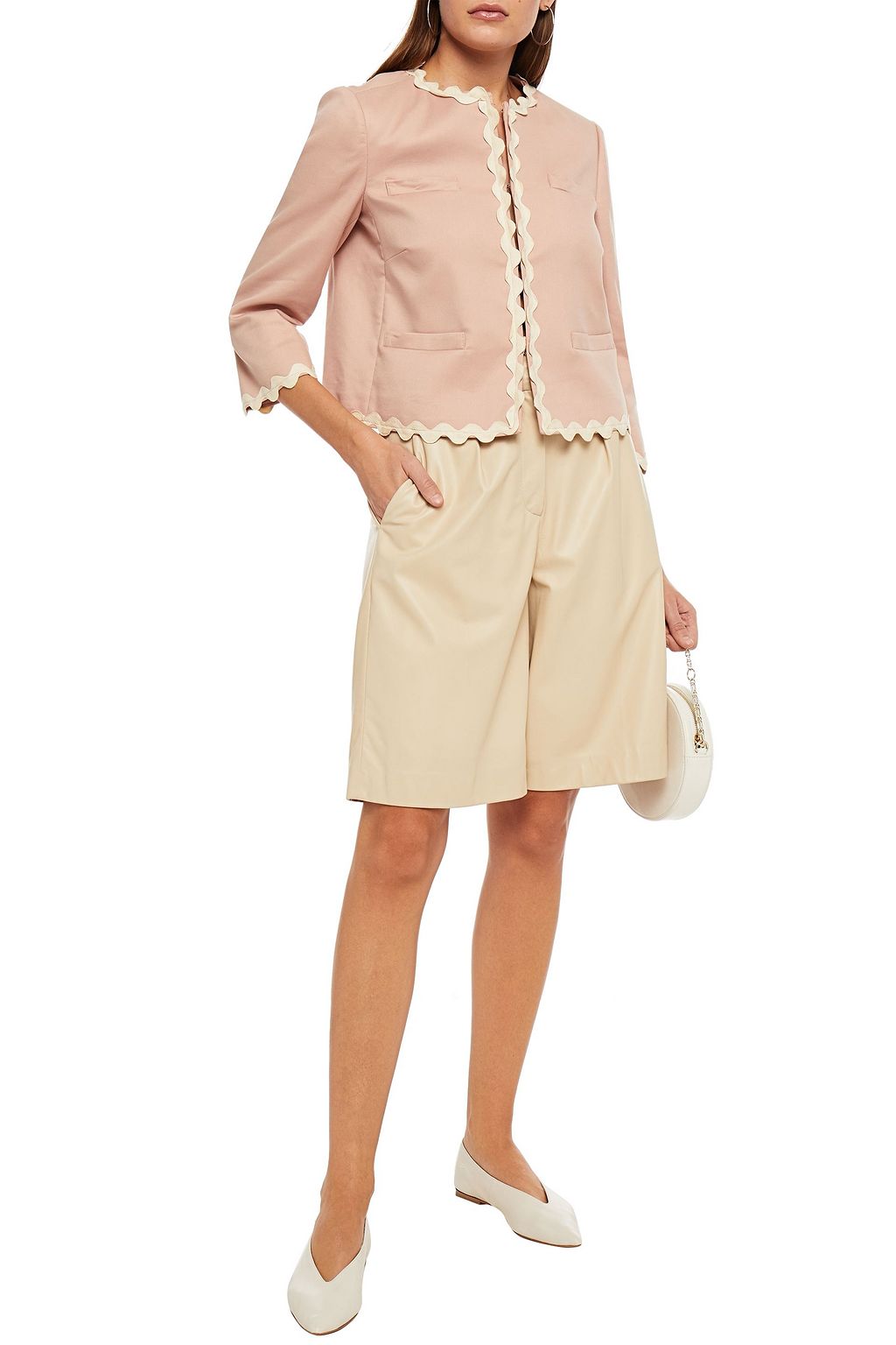 REDVALENTINO Rickrack-trimmed cotton-blend jacket