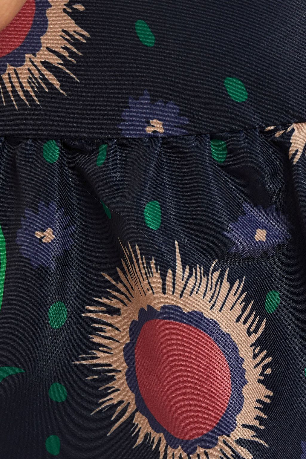 REDVALENTINO ギャザー入り プリントファイユ ショートパンツ
