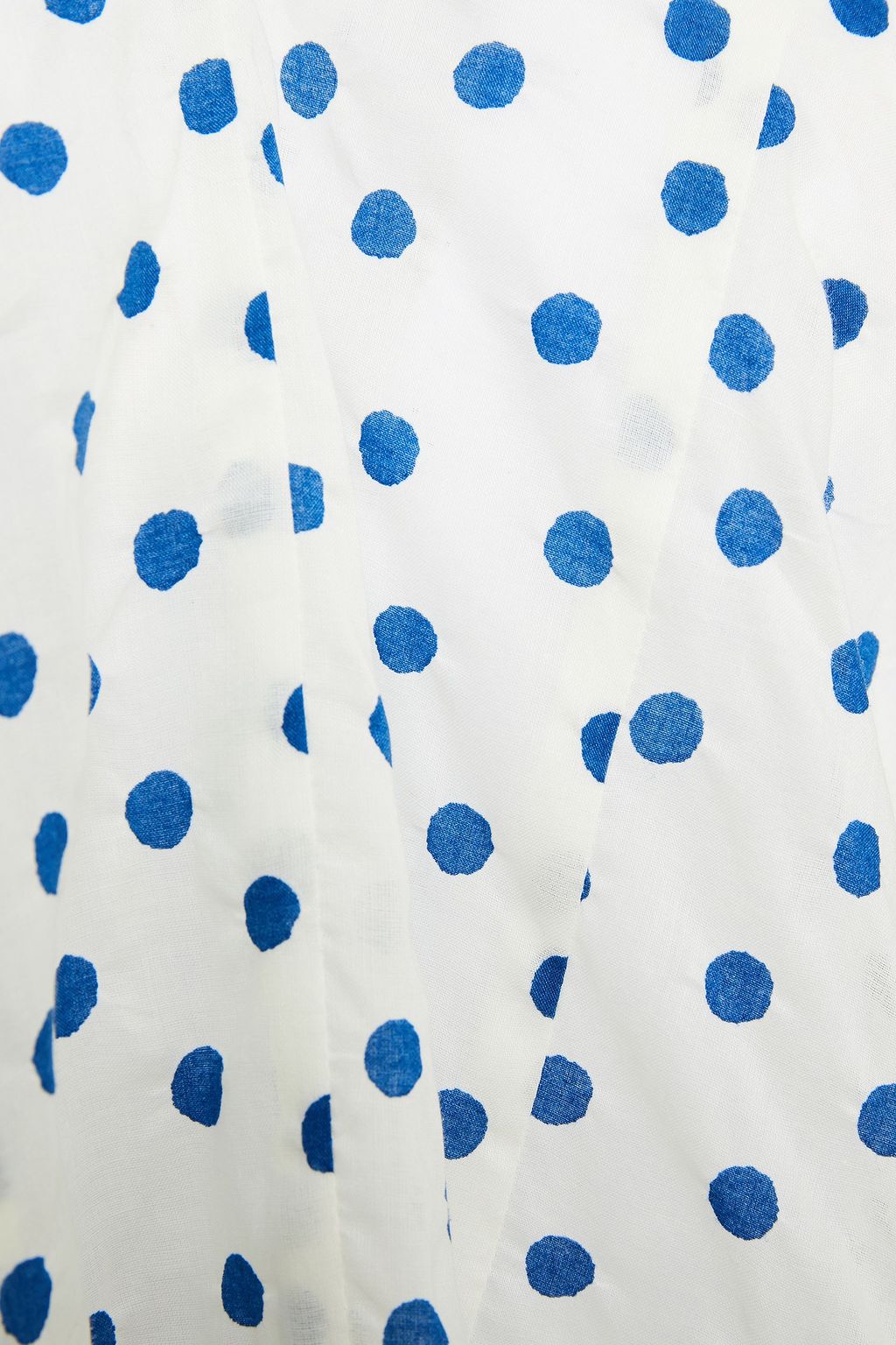 REDVALENTINO Shirred polka-dot cotton blouse