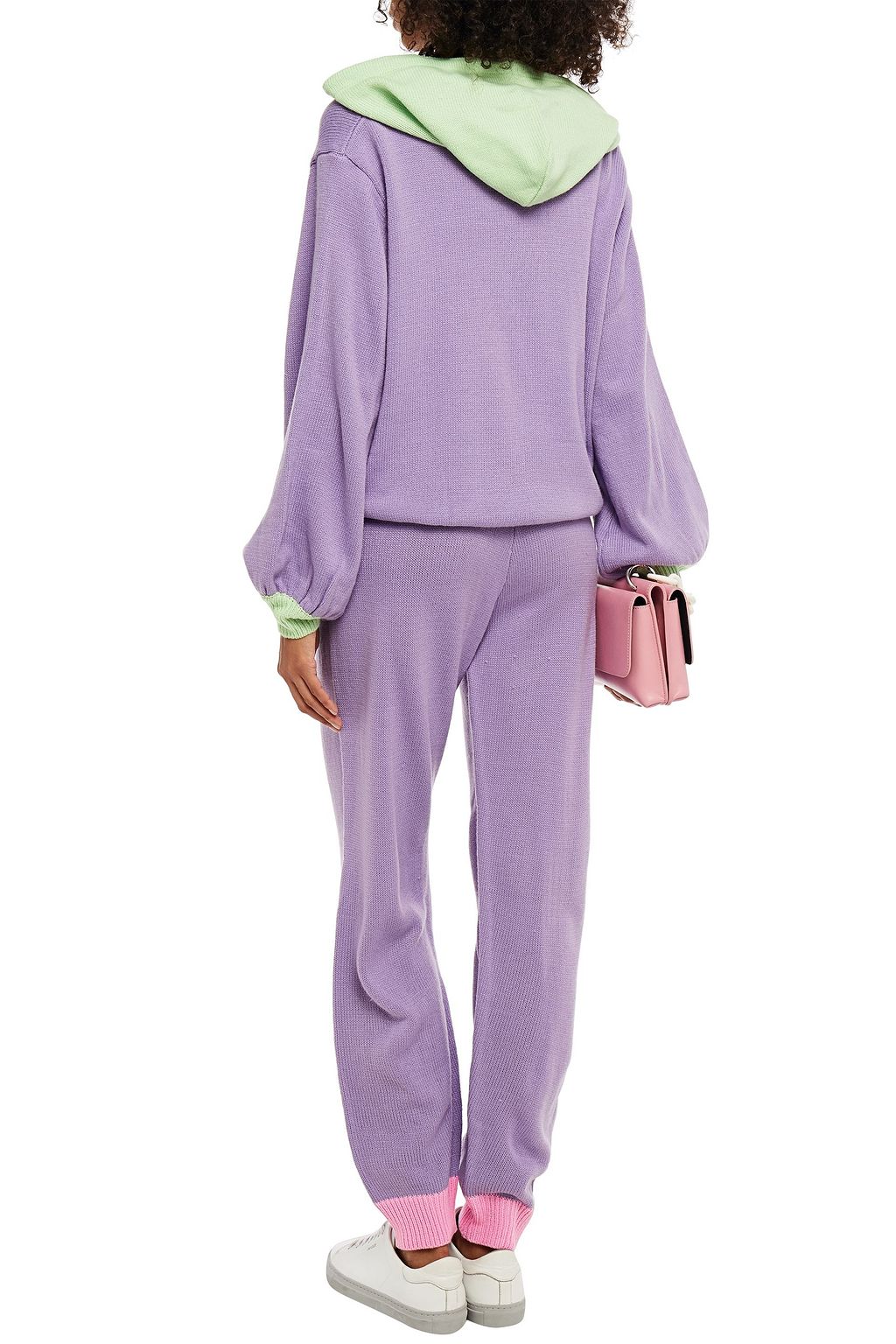 OLIVIA RUBIN Two-tone knitted track pants