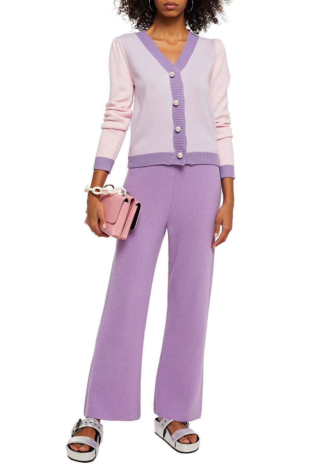 OLIVIA RUBIN Color-block knitted cardigan