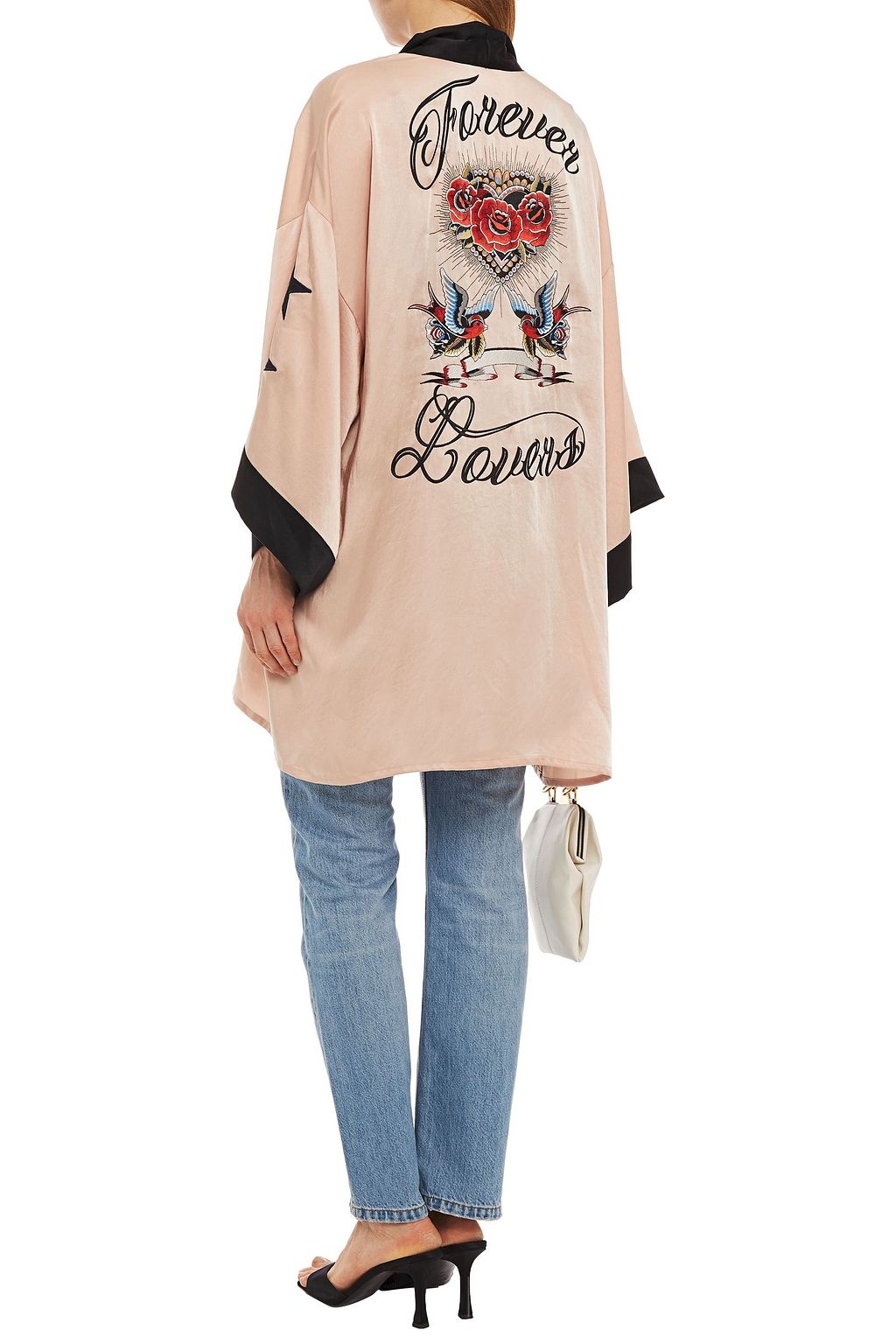 REDVALENTINO Embroidered satin kimono