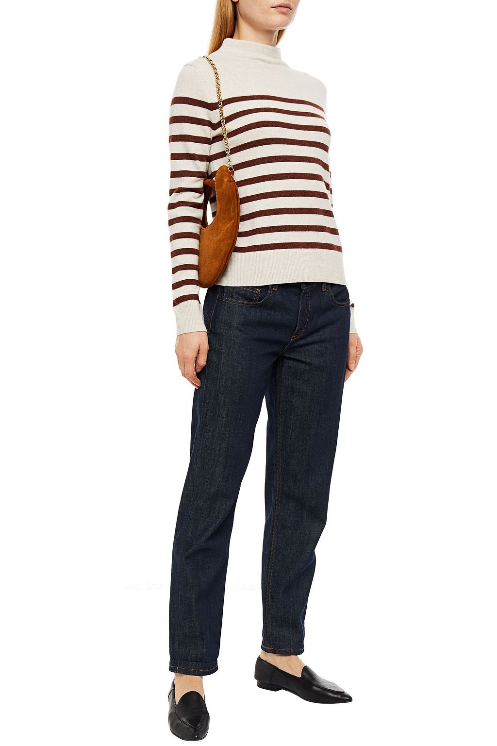 VINCE. Striped wool and cashmere-blend sweater
