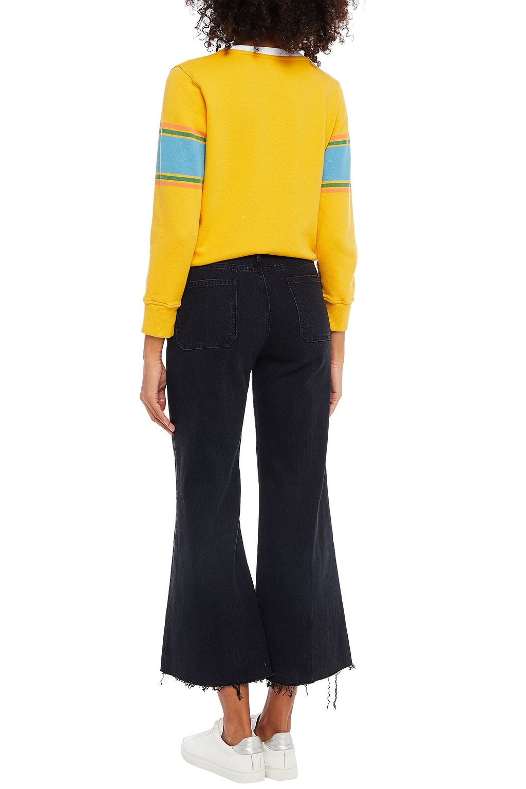 MOTHER Cropped mid-rise wide-leg jeans