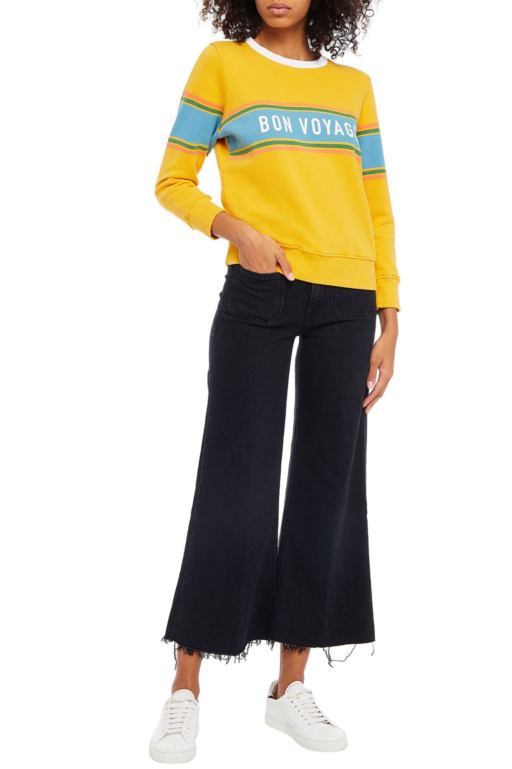 MOTHER Cropped mid-rise wide-leg jeans