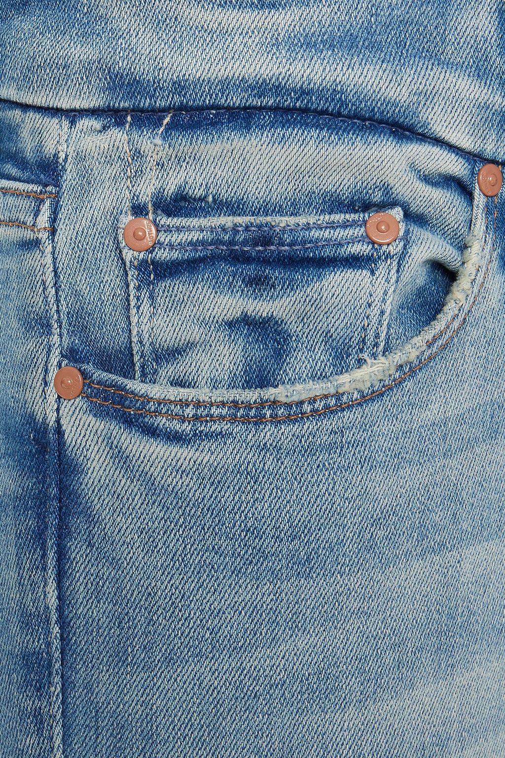 MOTHER Distressed mid-rise skinny jeans
