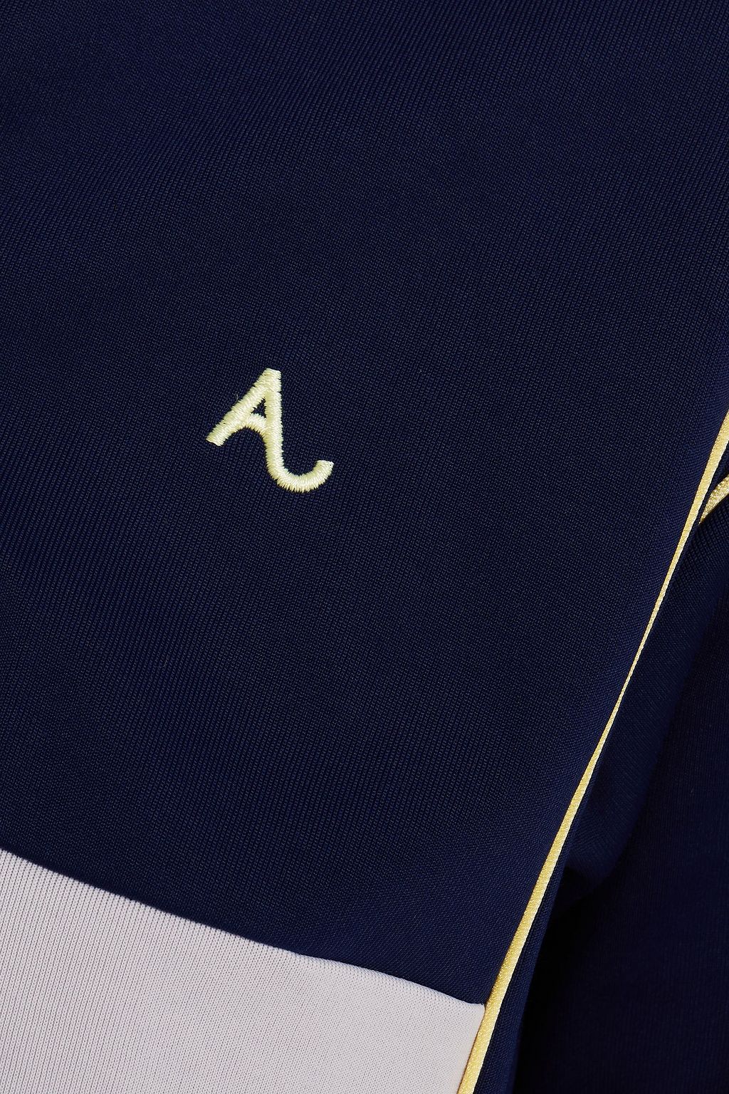 ALEXACHUNG Logo-embroidered cotton-blend jersey top