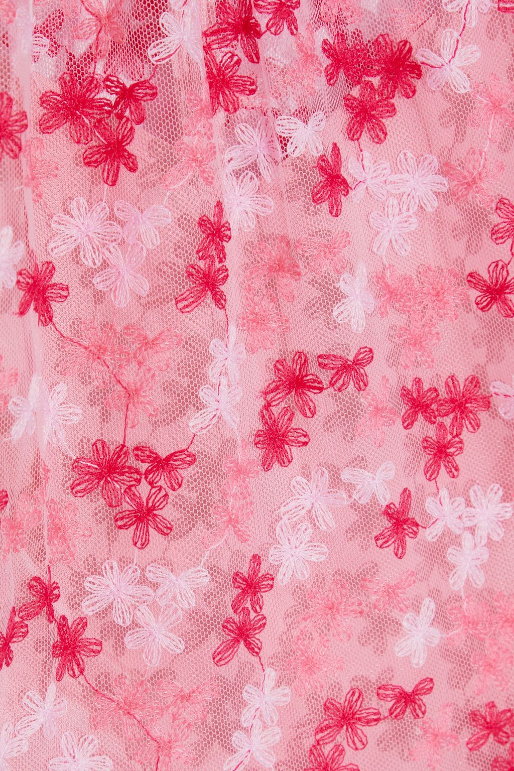 ML MONIQUE LHUILLIER Gathered embroidered tulle mini dress