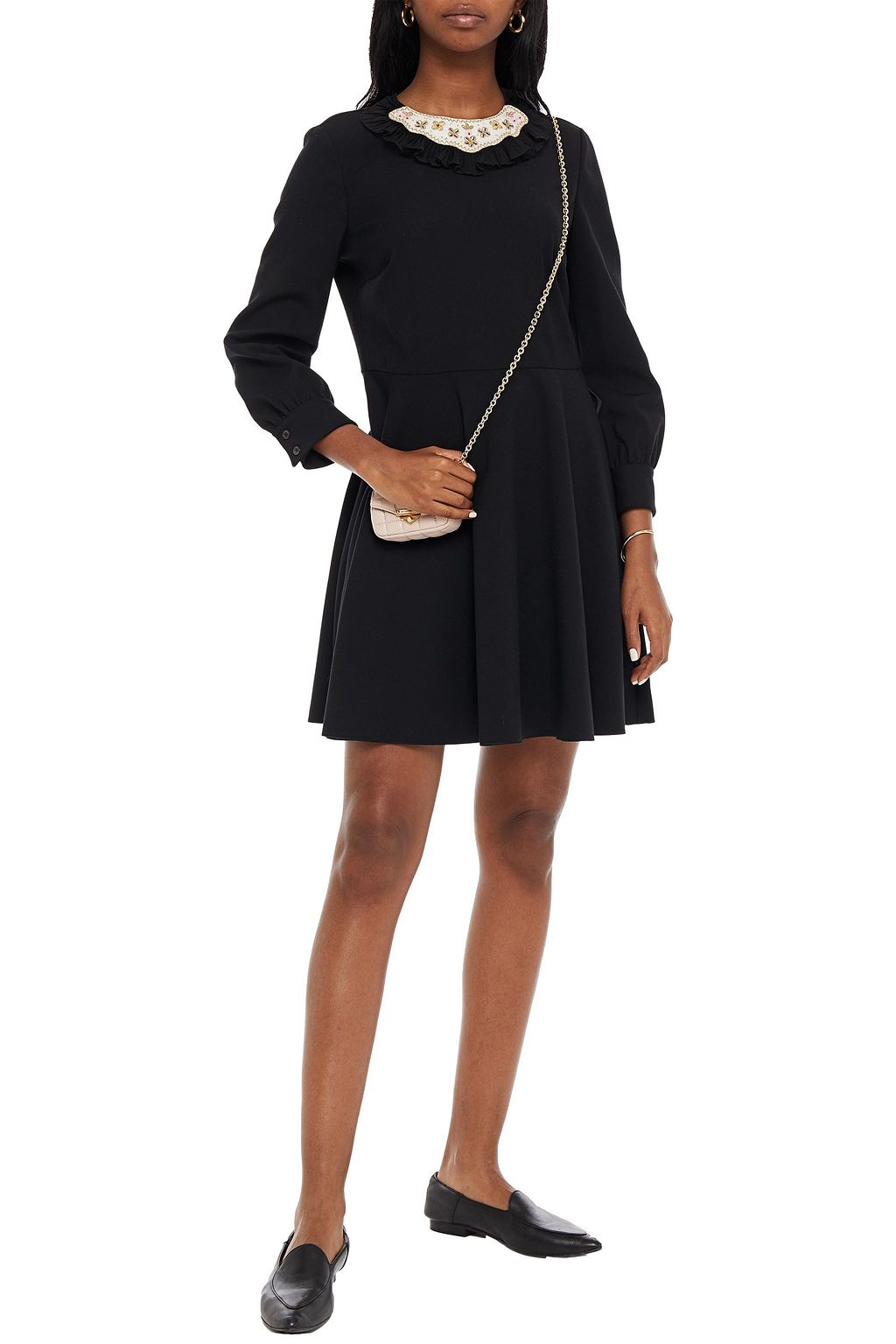 REDVALENTINO Embellished jersey mini dress
