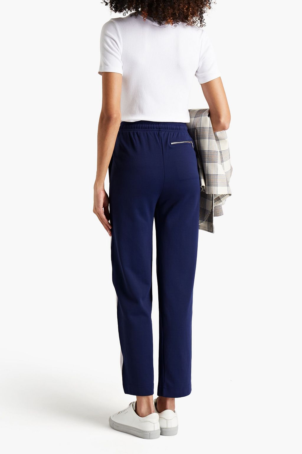 ALEXACHUNG Cotton-blend jersey track pants