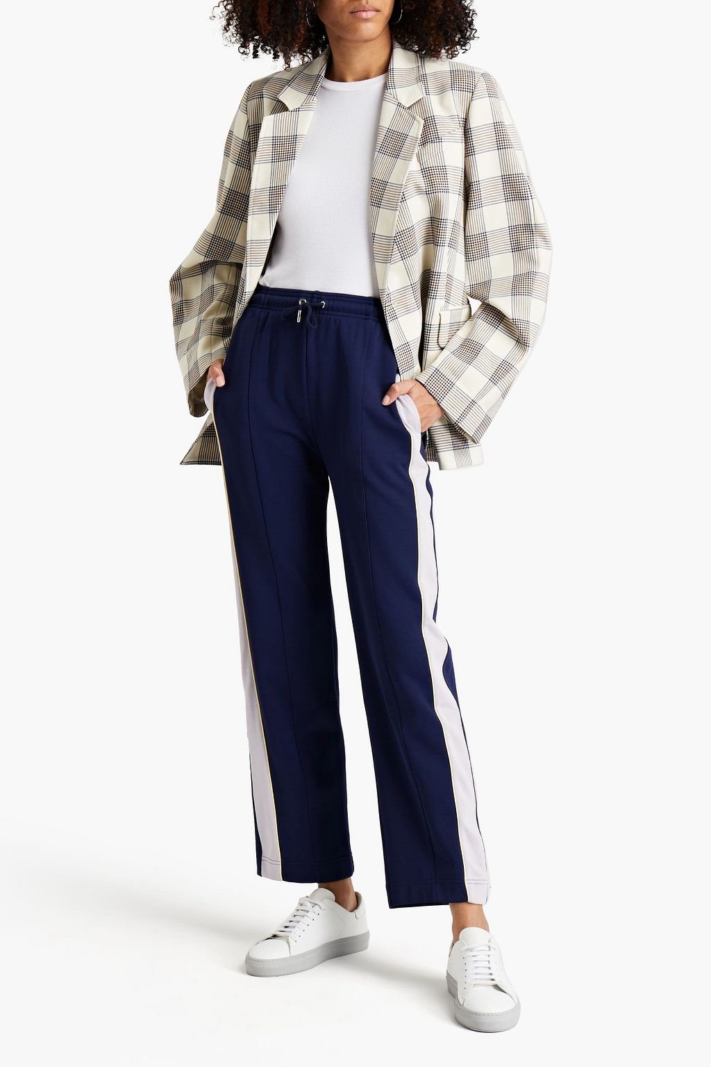 ALEXACHUNG Cotton-blend jersey track pants