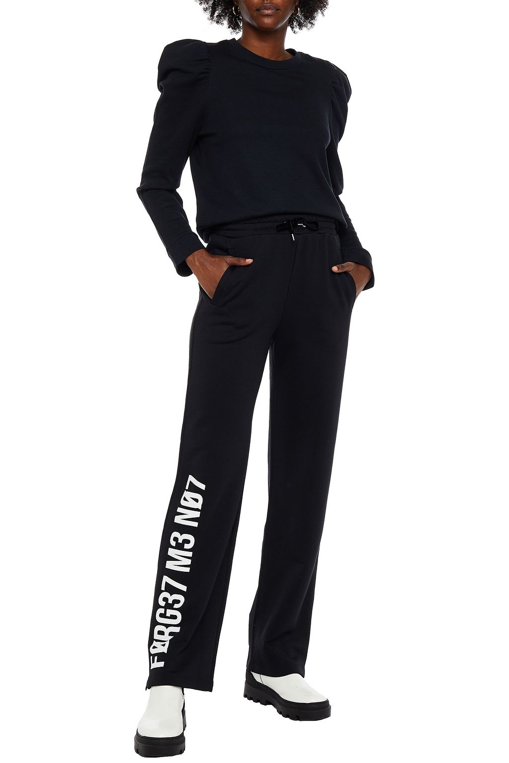 REDVALENTINO Printed French terry track pants