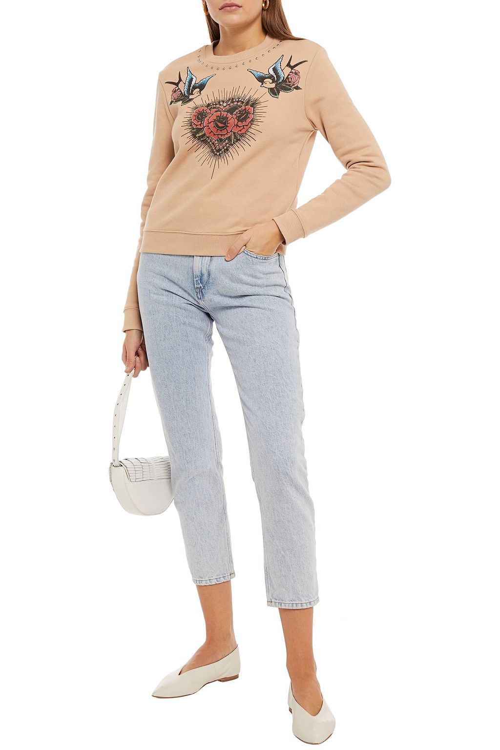 REDVALENTINO Printed French cotton-blend terry sweatshirt