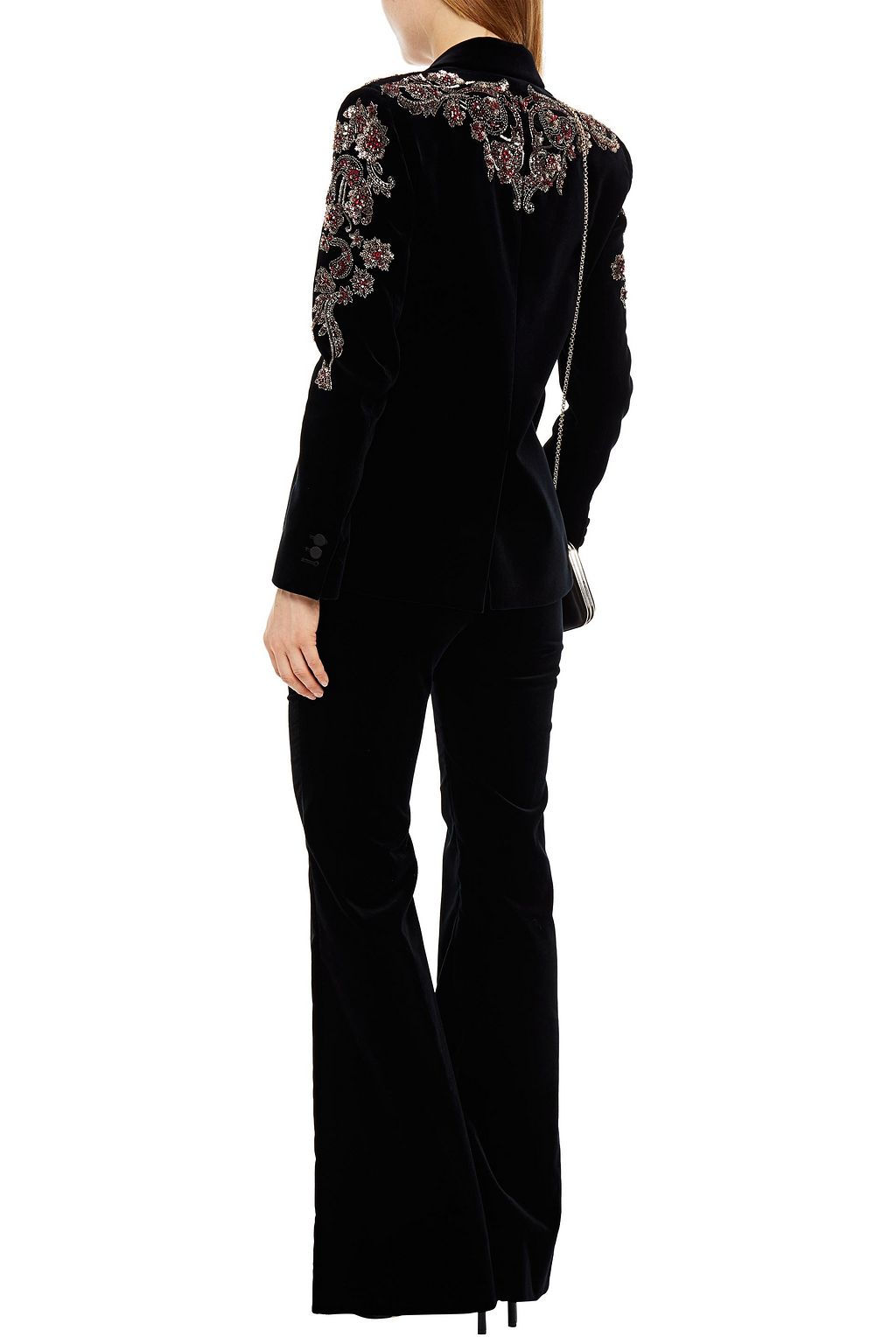 DUNDAS Embellished cotton-blend velvet blazer